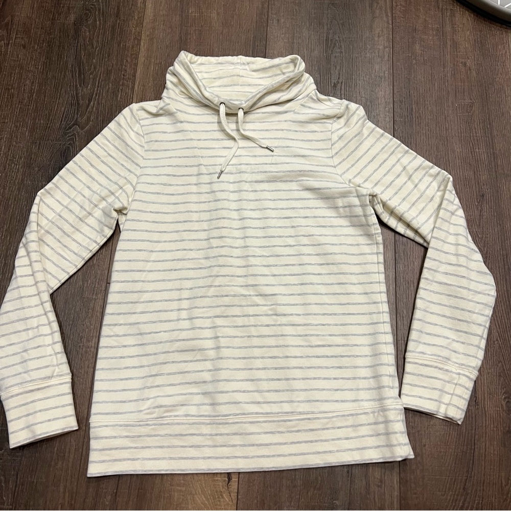 L.L. Bean striped cowl neck sweater